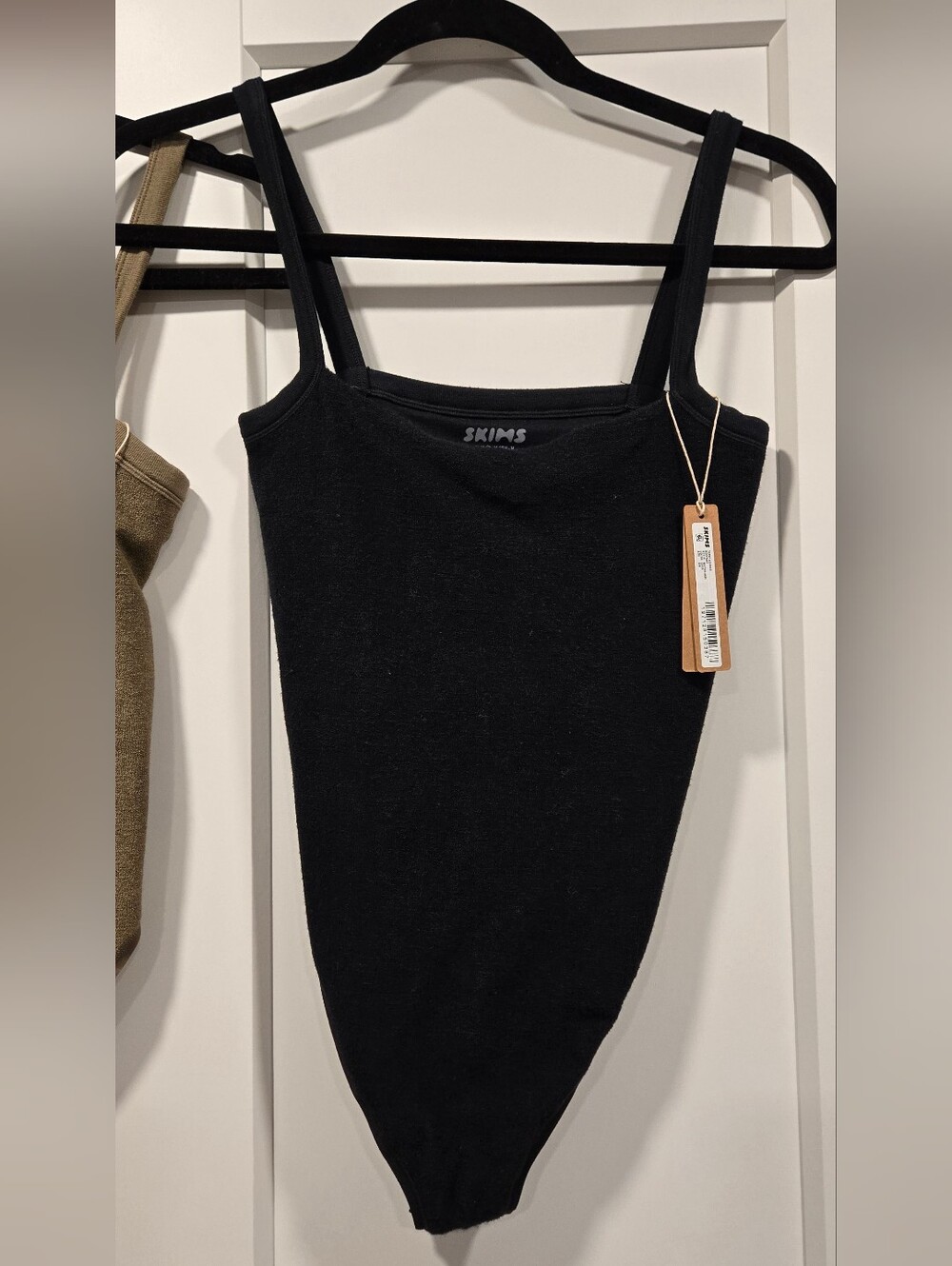 SKIMS Black And Brown Square-Neck Terry Lounge Body Suits (Set Of 2) - Picture 4 of 14